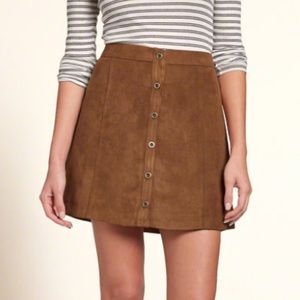 brown suede skirt hollister